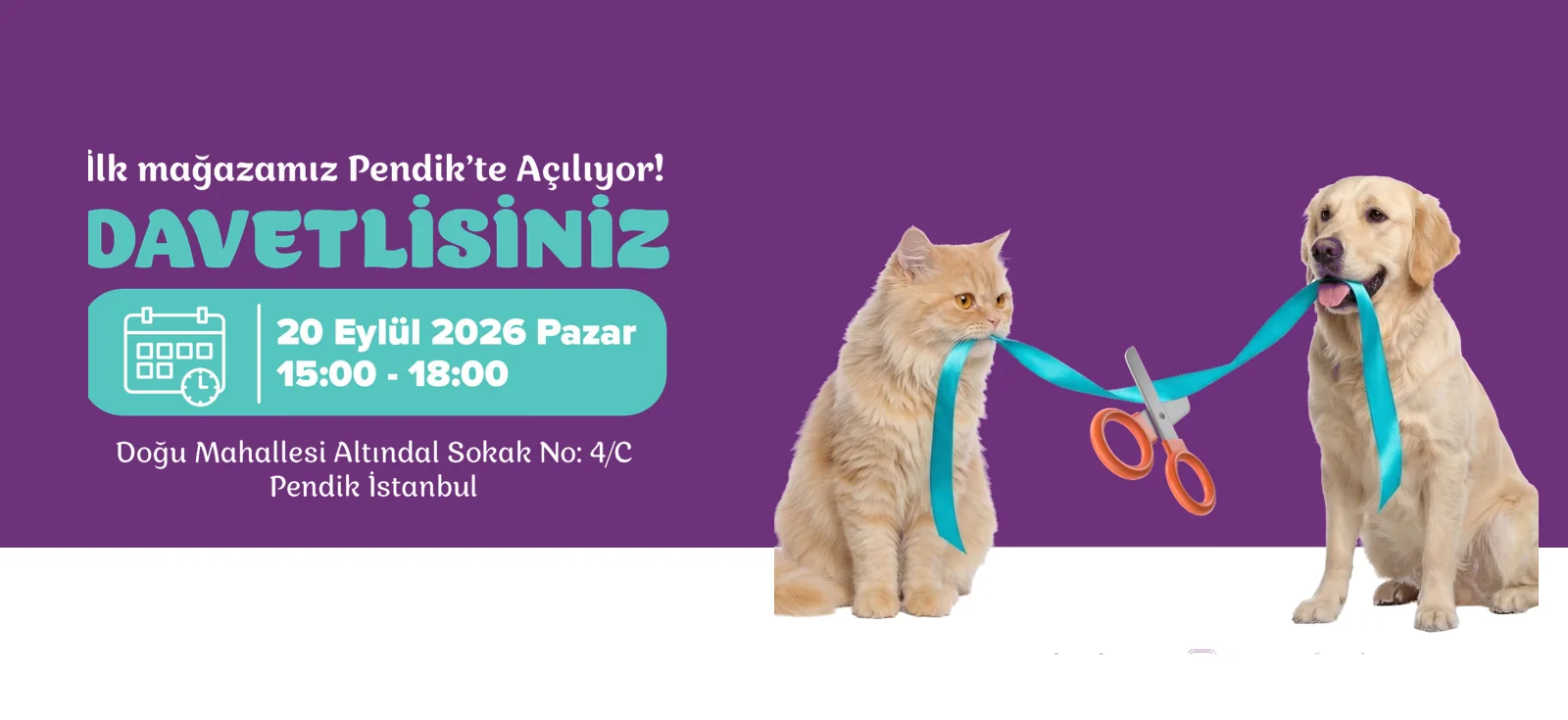 İlk PuppetPet mağazası Pendik'te açılıyor. 20 Eylül 2026 Pazar, 15:00 – 18:00, Doğu Mahallesi Altındal Sokak No: 4/C, Pendik / İstanbul.